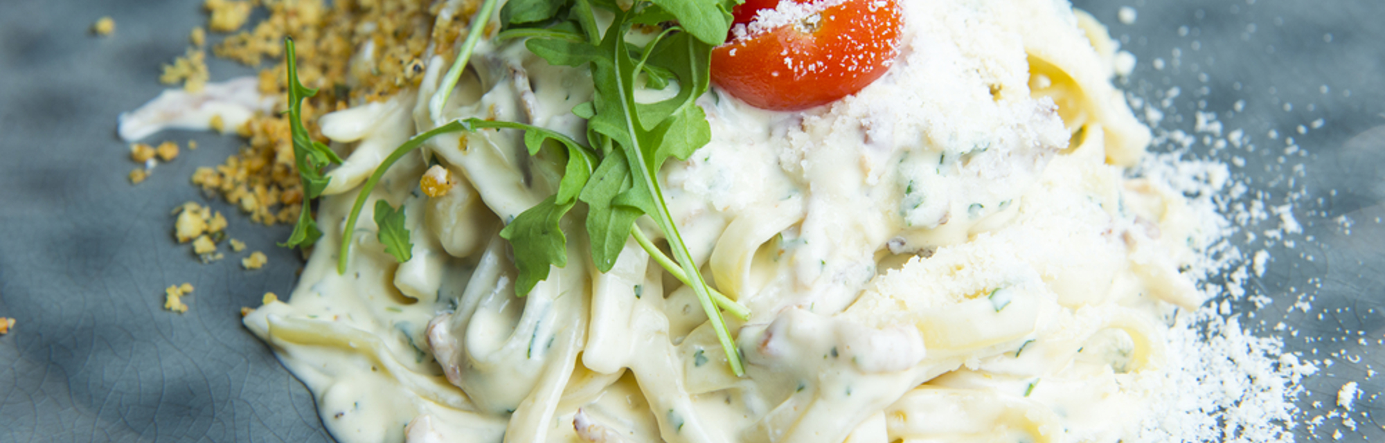 Stilton, Asparagus & Tomato Tagliatelle